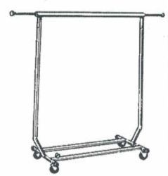 Collapsible garment rack on casters